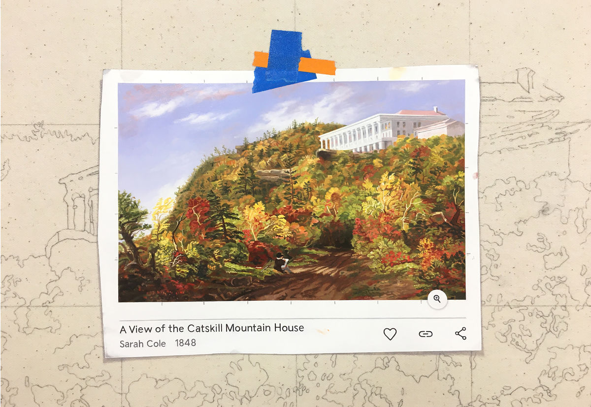 A View of the Catskill Mountain House / Copied from a picture by S. Cole copied from a picture by T. Cole / 1848